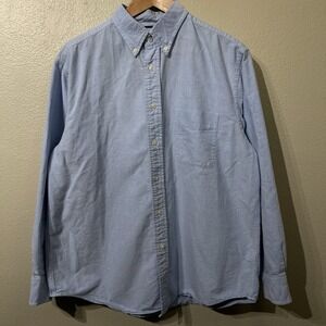 Roundtee & Yorke Button Down Shirt Blue Cotton Men's‎ Size L
